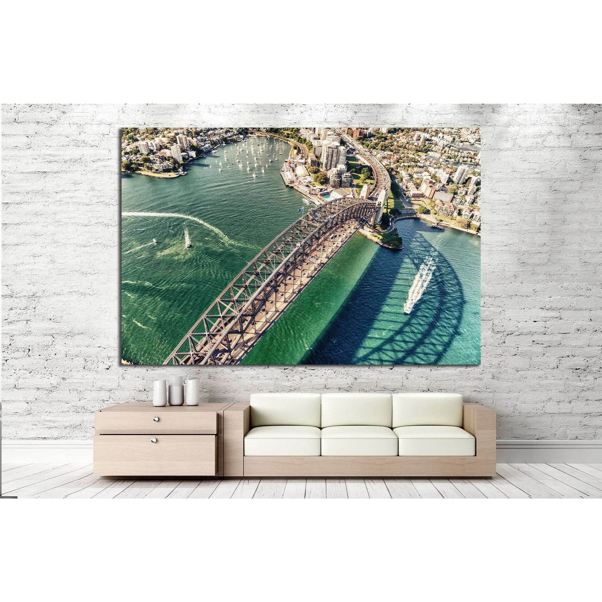 Sydney Harbour Bridge. Aerial view №1151 Ready to Hang Canvas Print - Zellart Canvas Prints ALL_Products, s-1151