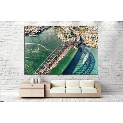 Sydney Harbour Bridge. Aerial view №1151 Ready to Hang Canvas Print - Zellart Canvas Prints ALL_Products, s-1151