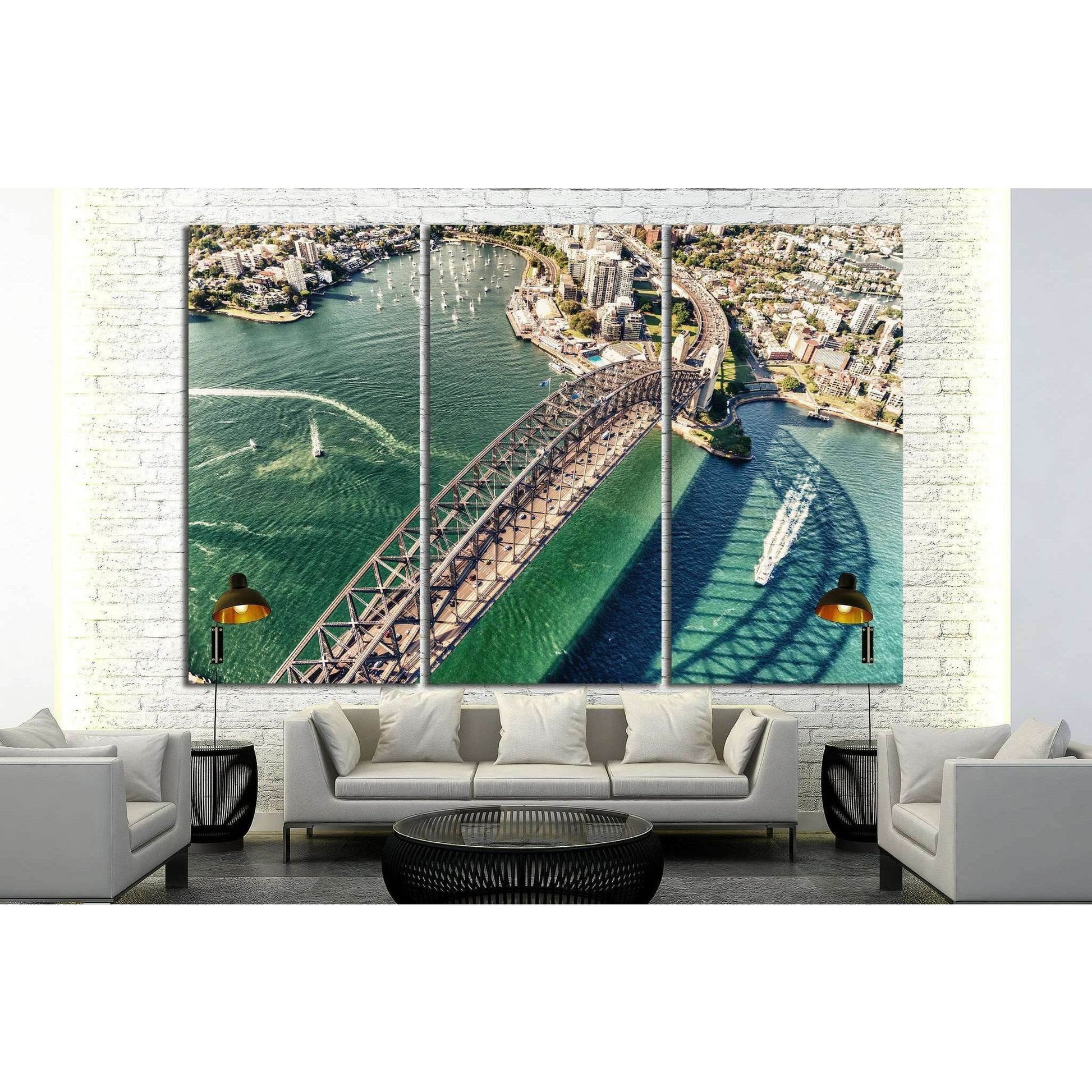 Sydney Harbour Bridge. Aerial view №1151 Ready to Hang Canvas Print - Zellart Canvas Prints ALL_Products, s-1151