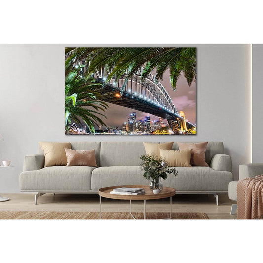 Sydney Harbour Bridge And Opera House №SL1096 Ready to Hang Canvas Print - Zellart Canvas Prints 0new, ALL_Products, Bridges Wall Art