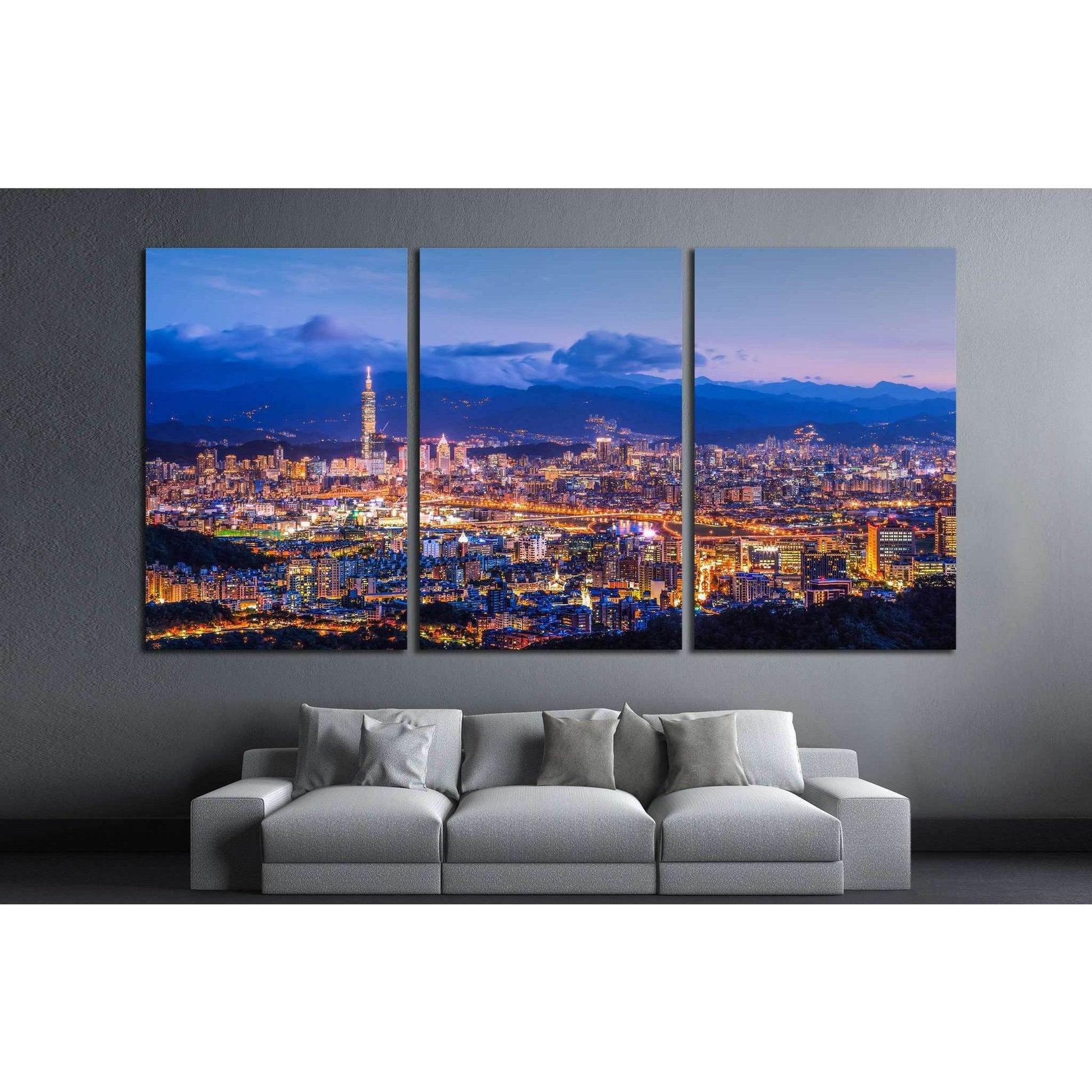 Taipei City №566 Ready to Hang Canvas Print - Zellart Canvas Prints ALL_Products, s-566
