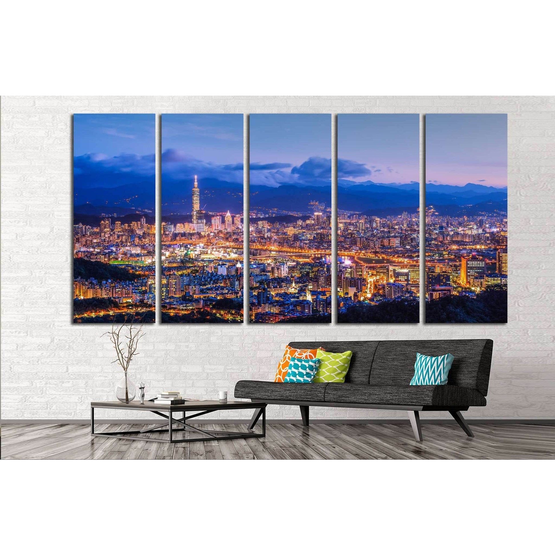 Taipei City №566 Ready to Hang Canvas Print - Zellart Canvas Prints ALL_Products, s-566