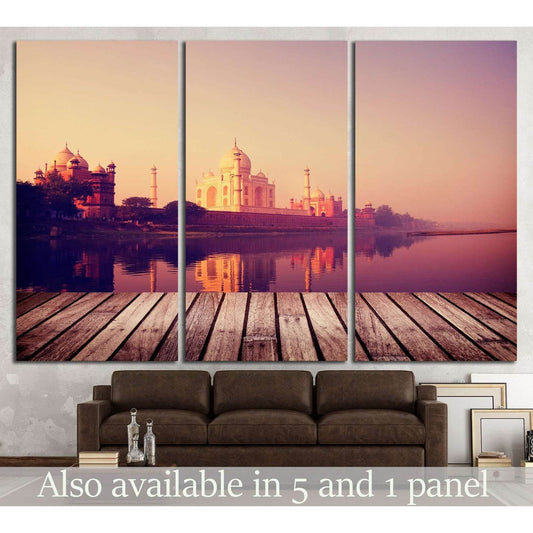 Taj Mahal India Seven Wonders Travel Destination Concept №2285 Ready to Hang Canvas Print - Zellart Canvas Prints ALL_Products, s-2285