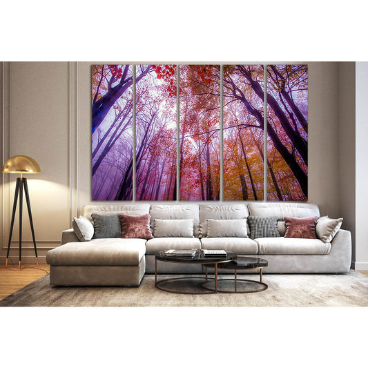 Tall Autumn Trees №SL803 Ready to Hang Canvas Print - Zellart Canvas Prints 0new, ALL_Products, Trees Wall Art