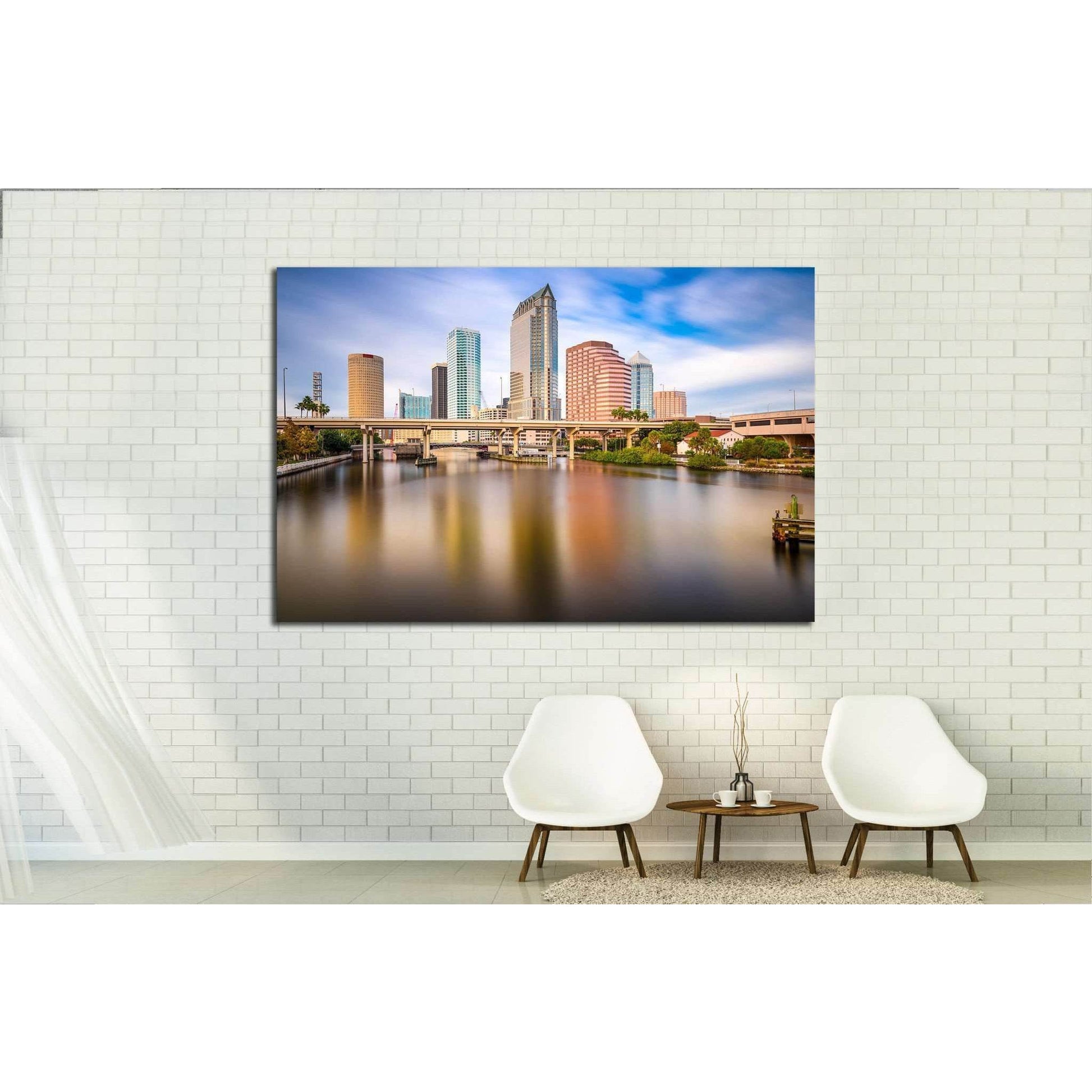 Tampa, FLorida, USA downtown city skyline on the Hillsborough River №1690 Ready to Hang Canvas PrintCanvas art arrives ready to hang, with hanging accessories included and no additional framing required. Every canvas print is hand-crafted, made on-demand