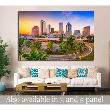Tampa, Florida, USA downtown skyline №1236 Ready to Hang Canvas Print - Zellart Canvas Prints ALL_Products, s-1236