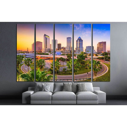 Tampa, Florida, USA downtown skyline №1236 Ready to Hang Canvas Print - Zellart Canvas Prints ALL_Products, s-1236
