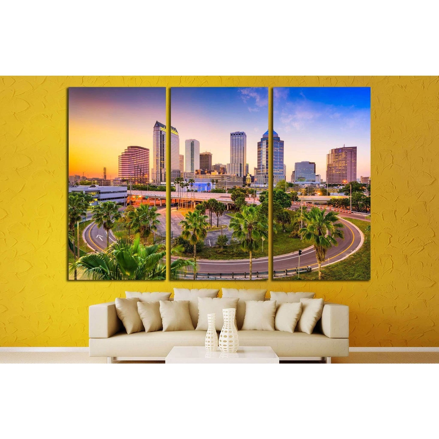 Tampa, Florida, USA downtown skyline №1236 Ready to Hang Canvas Print - Zellart Canvas Prints ALL_Products, s-1236