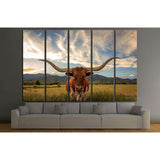 Texas longhorn steer in rural Utah, USA №2364 Ready to Hang Canvas Print