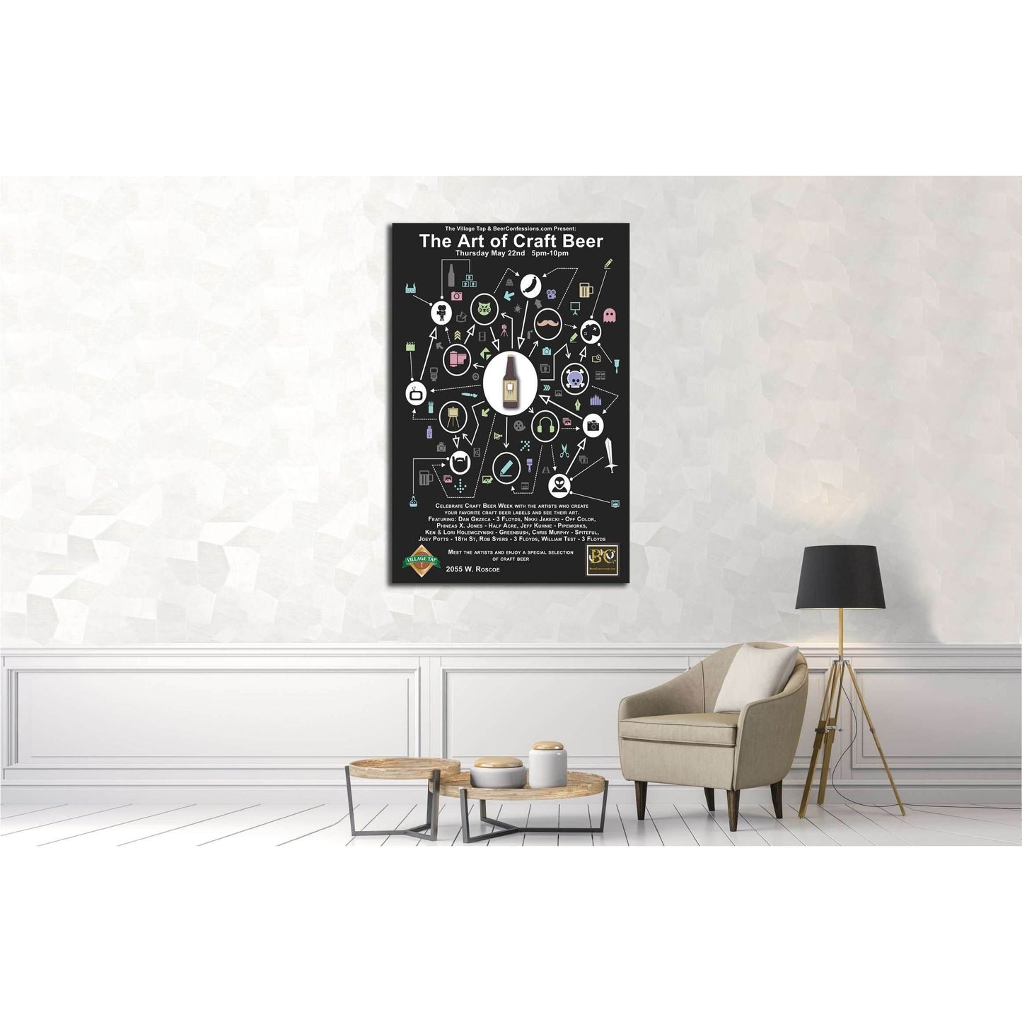 The Art of Craft Beer №3427 Ready to Hang Canvas Print - Zellart Canvas Prints ALL_Products, Beer, s-3427