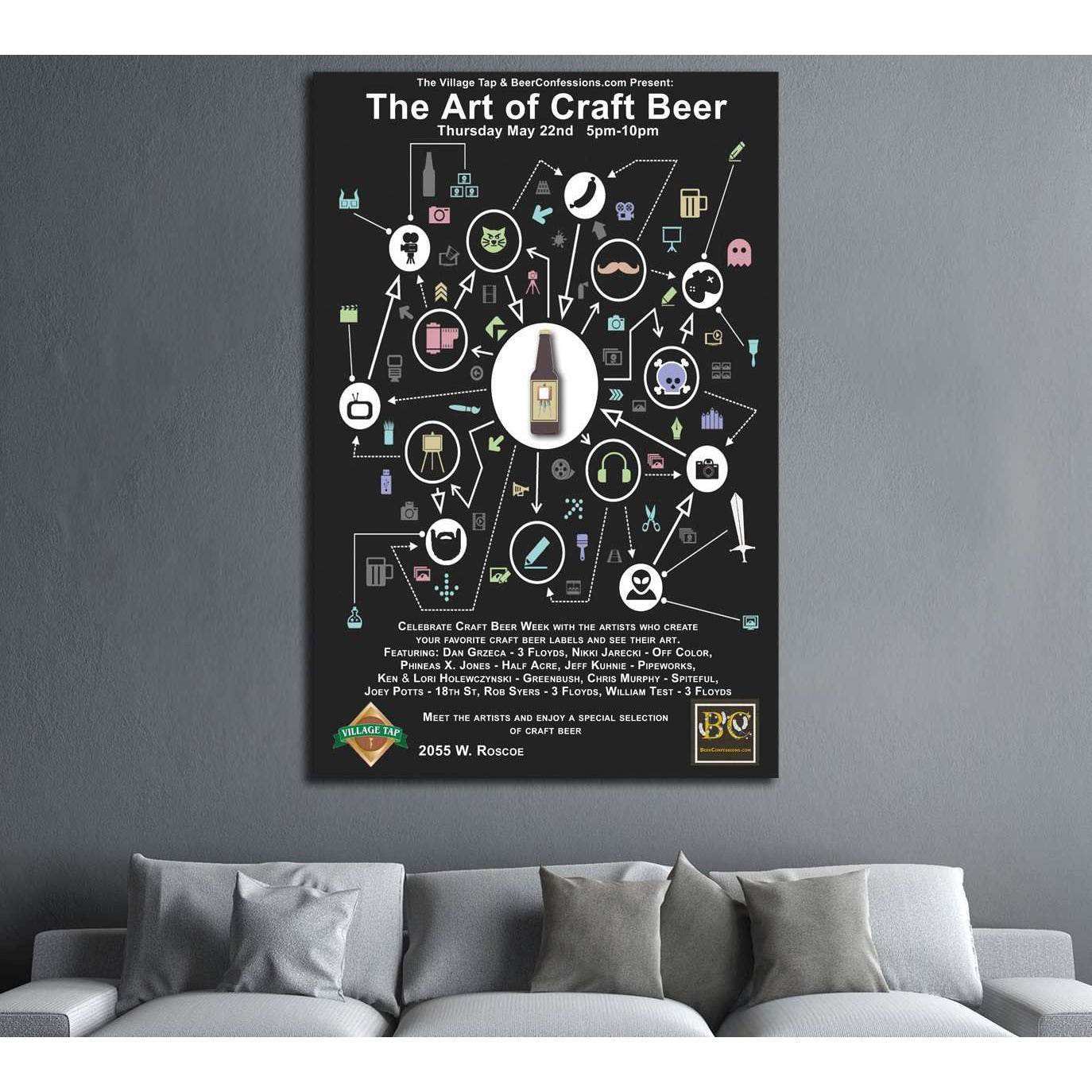The Art of Craft Beer №3427 Ready to Hang Canvas Print - Zellart Canvas Prints ALL_Products, Beer, s-3427