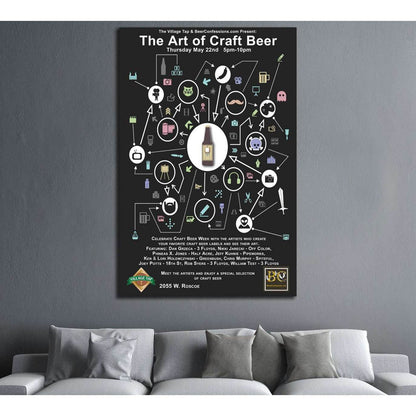 The Art of Craft Beer №3427 Ready to Hang Canvas Print - Zellart Canvas Prints ALL_Products, Beer, s-3427