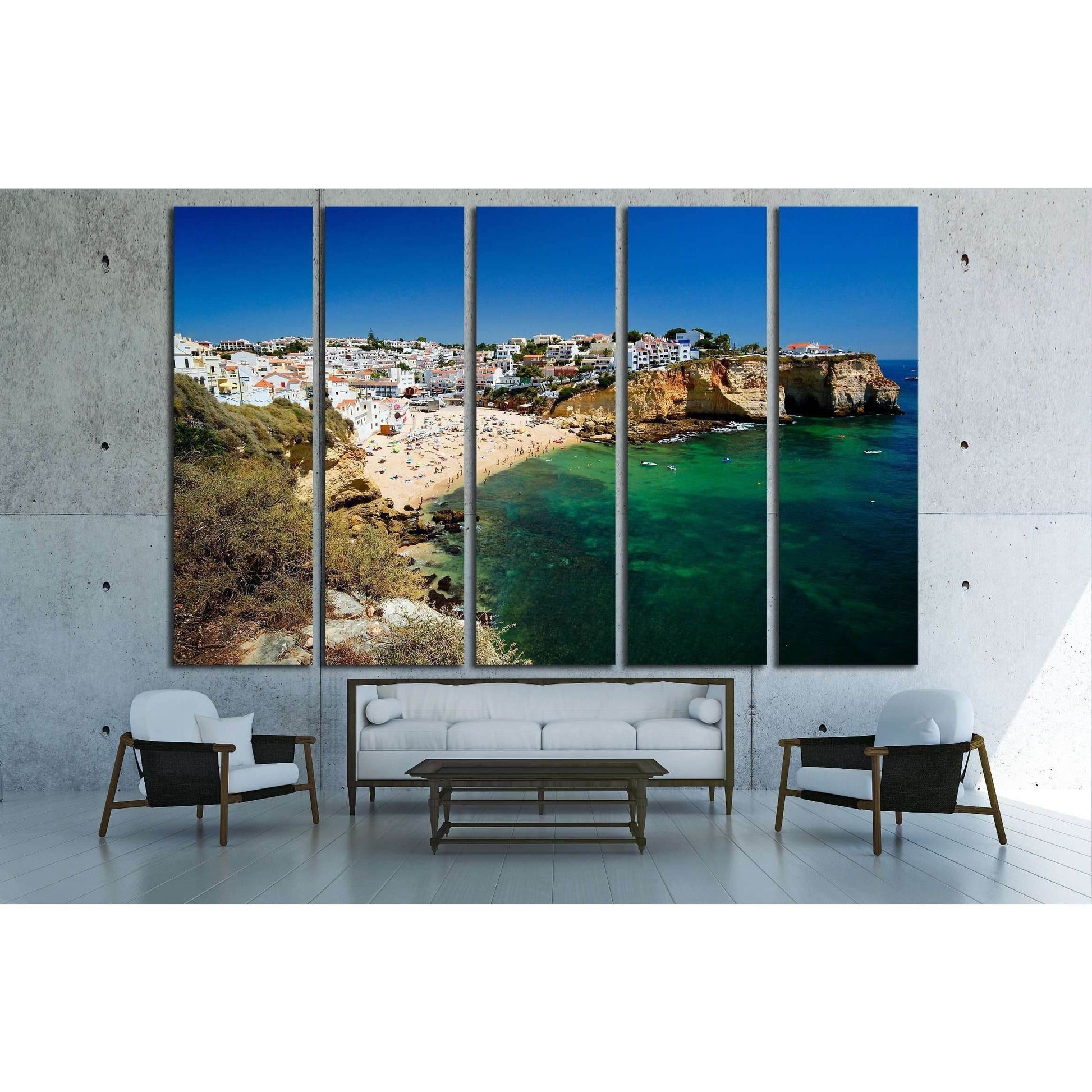 The beautiful city of Carvoeiro in Algarve, Portugal №2582 Ready to Hang Canvas Print - Zellart Canvas Prints ALL_Products, s-2582