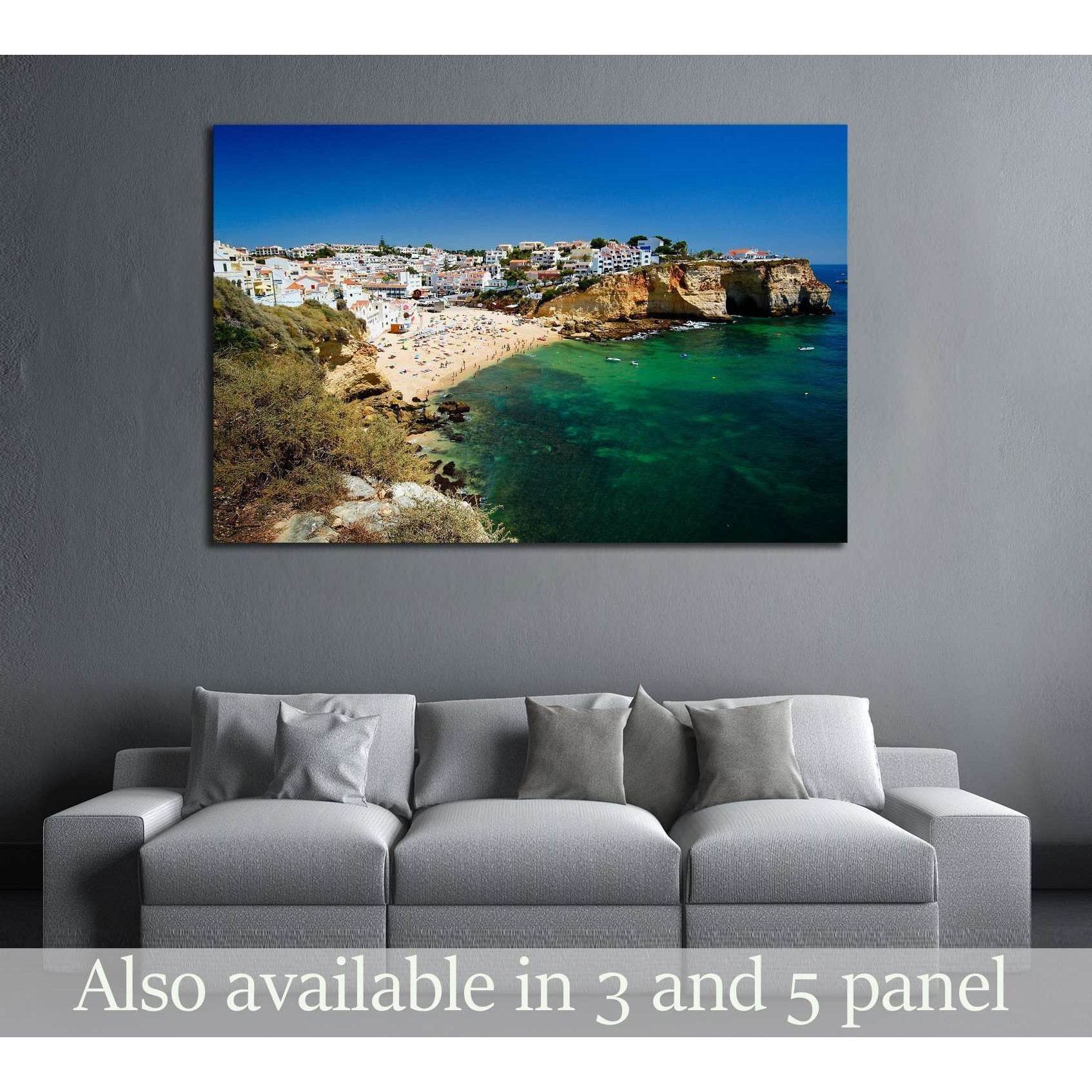 The beautiful city of Carvoeiro in Algarve, Portugal №2582 Ready to Hang Canvas Print - Zellart Canvas Prints ALL_Products, s-2582