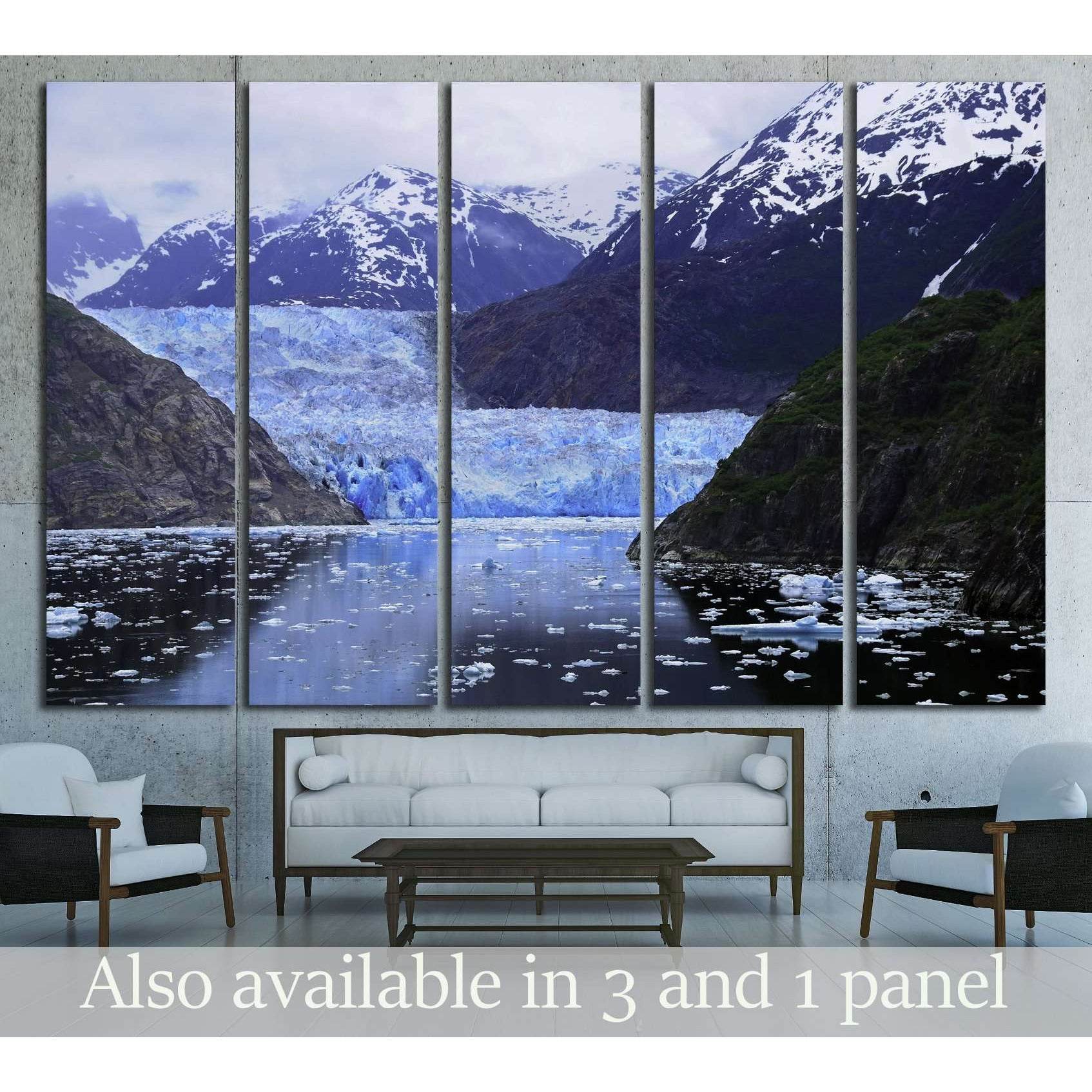 The blue Sawyer Glacier at Tracy Arm Fjord, Alaska №2673 Ready to Hang Canvas Print - Zellart Canvas Prints ALL_Products, s-2673