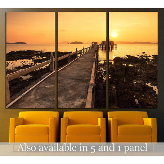 The bridge at Old Church In The Sea №3141 Ready to Hang Canvas Print - Zellart Canvas Prints ALL_Products, s-3141