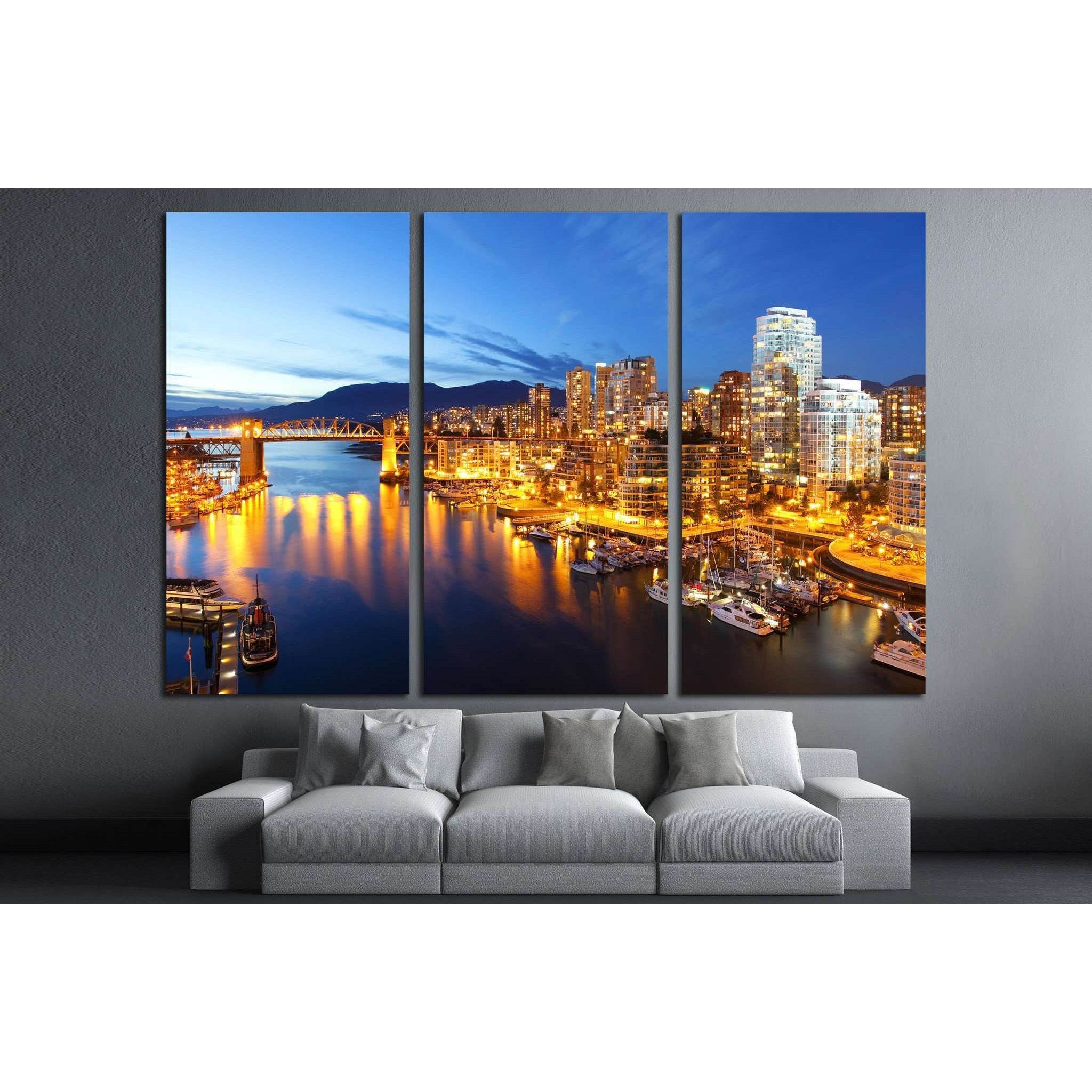 The city of Vancouver in Canada №2038 Ready to Hang Canvas Print