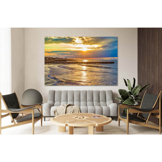 The coast in the sun №D1238 Ready to Hang Canvas Print - Zellart Canvas Prints 0new, ALL_Products, Sunrise & sunset wall art