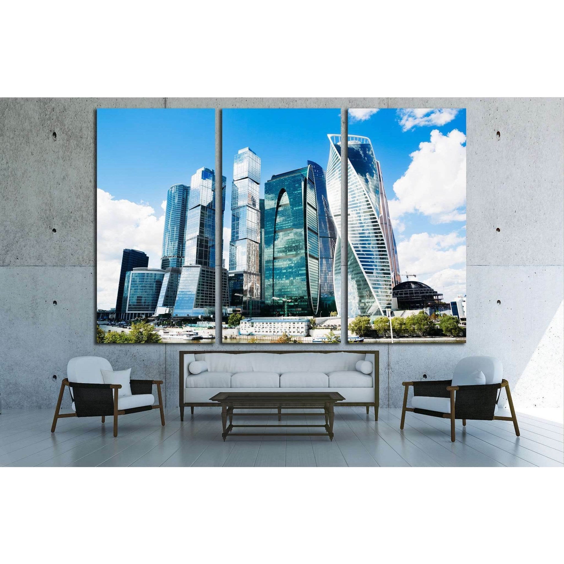 The complex of buildings Moscow City №1556 Ready to Hang Canvas Print - Zellart Canvas Prints ALL_Products, s-1556