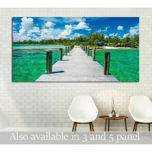 The emerald waters of Andros Island glisten beneath an idyllic sky №3105 Ready to Hang Canvas Print - Zellart Canvas Prints ALL_Products, s-3105