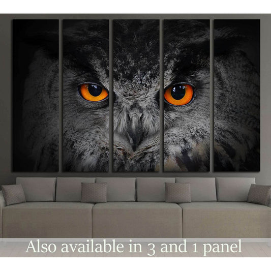 The evil eyes, Eagle Owl, Bubo bubo №2339 Ready to Hang Canvas Print - Zellart Canvas Prints ALL_Products, Owl, s-2339