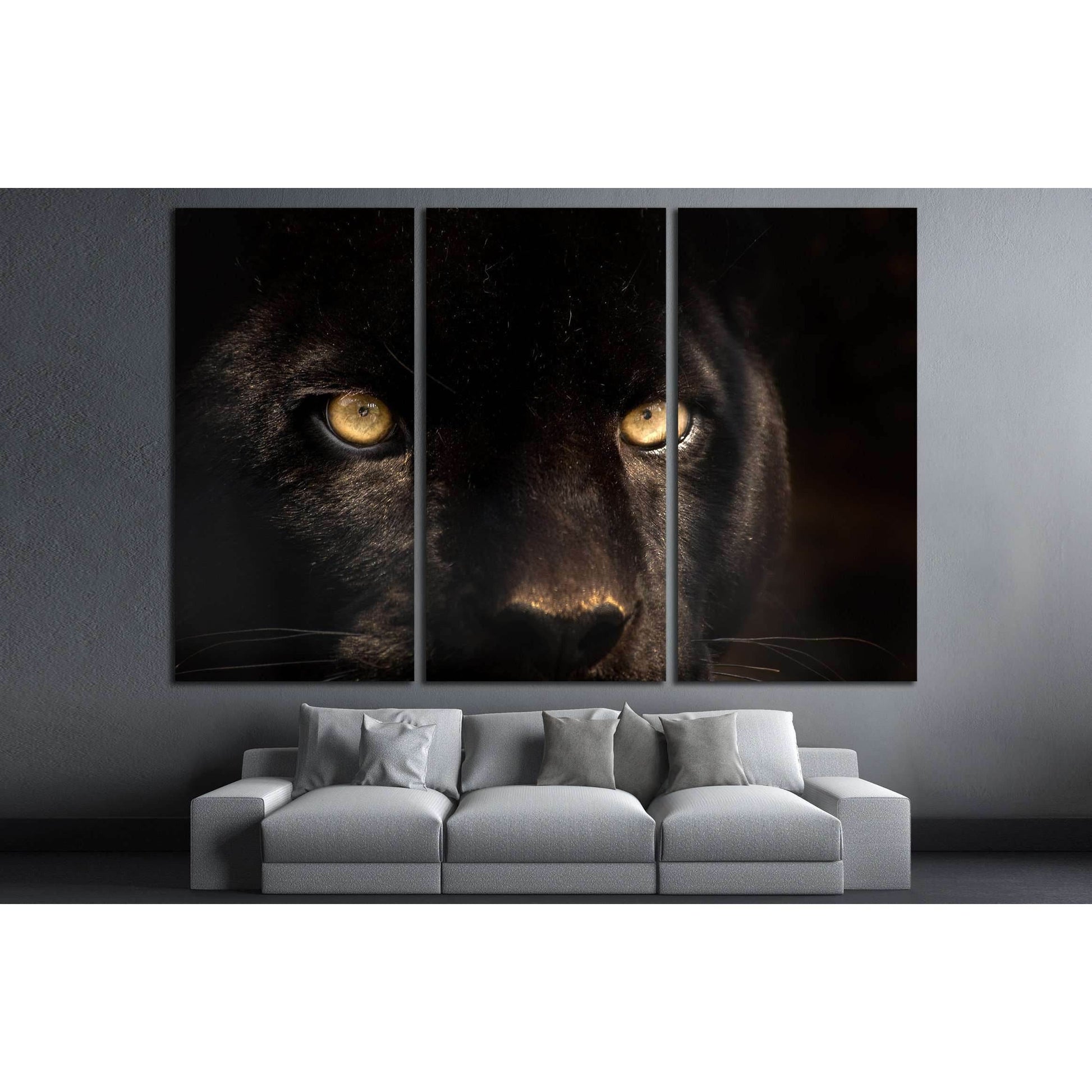 The eyes of a black panther №2332 Ready to Hang Canvas Print - Zellart Canvas Prints ALL_Products, s-2332
