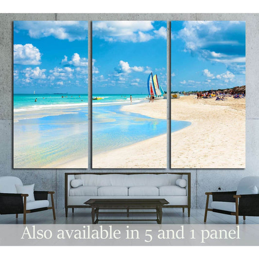 The famous beach of Varadero in Cuba with a calm turquoise ocean №2691 Ready to Hang Canvas PrintCanvas art arrives ready to hang, with hanging accessories included and no additional framing required. Every canvas print is hand-crafted, made on-demand at