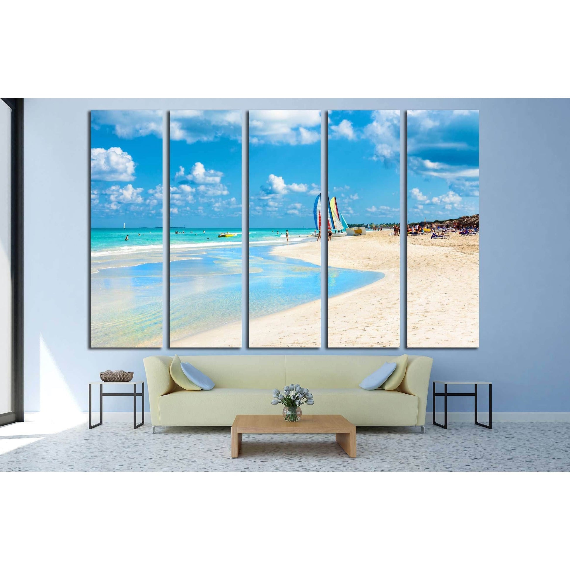 The famous beach of Varadero in Cuba with a calm turquoise ocean №2691 Ready to Hang Canvas PrintCanvas art arrives ready to hang, with hanging accessories included and no additional framing required. Every canvas print is hand-crafted, made on-demand at