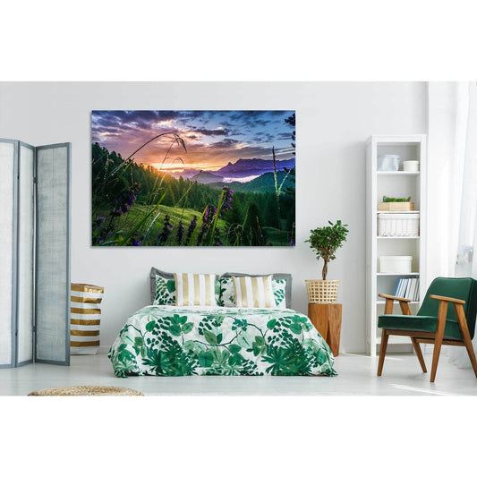The forest at sunset №D1754 Ready to Hang Canvas Print - Zellart Canvas Prints 0new, ALL_Products, Sunrise & sunset wall art