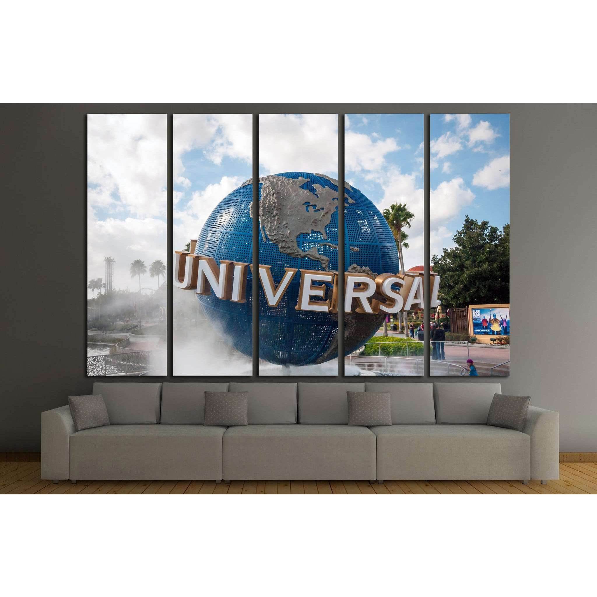 The large rotating Universal logo globe, ORLANDO, FLORIDA, USA №1941 Ready to Hang Canvas Print