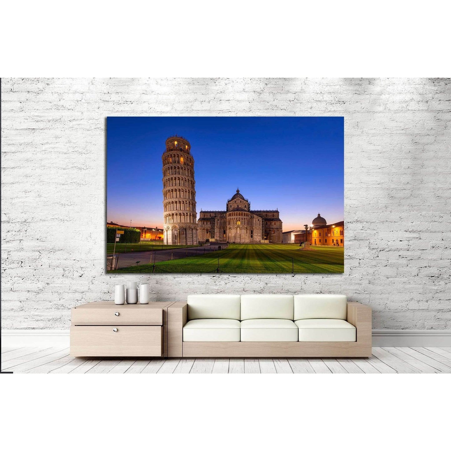 The Leaning Tower of Pisa, Italy №1257 Ready to Hang Canvas Print - Zellart Canvas Prints ALL_Products, s-1257