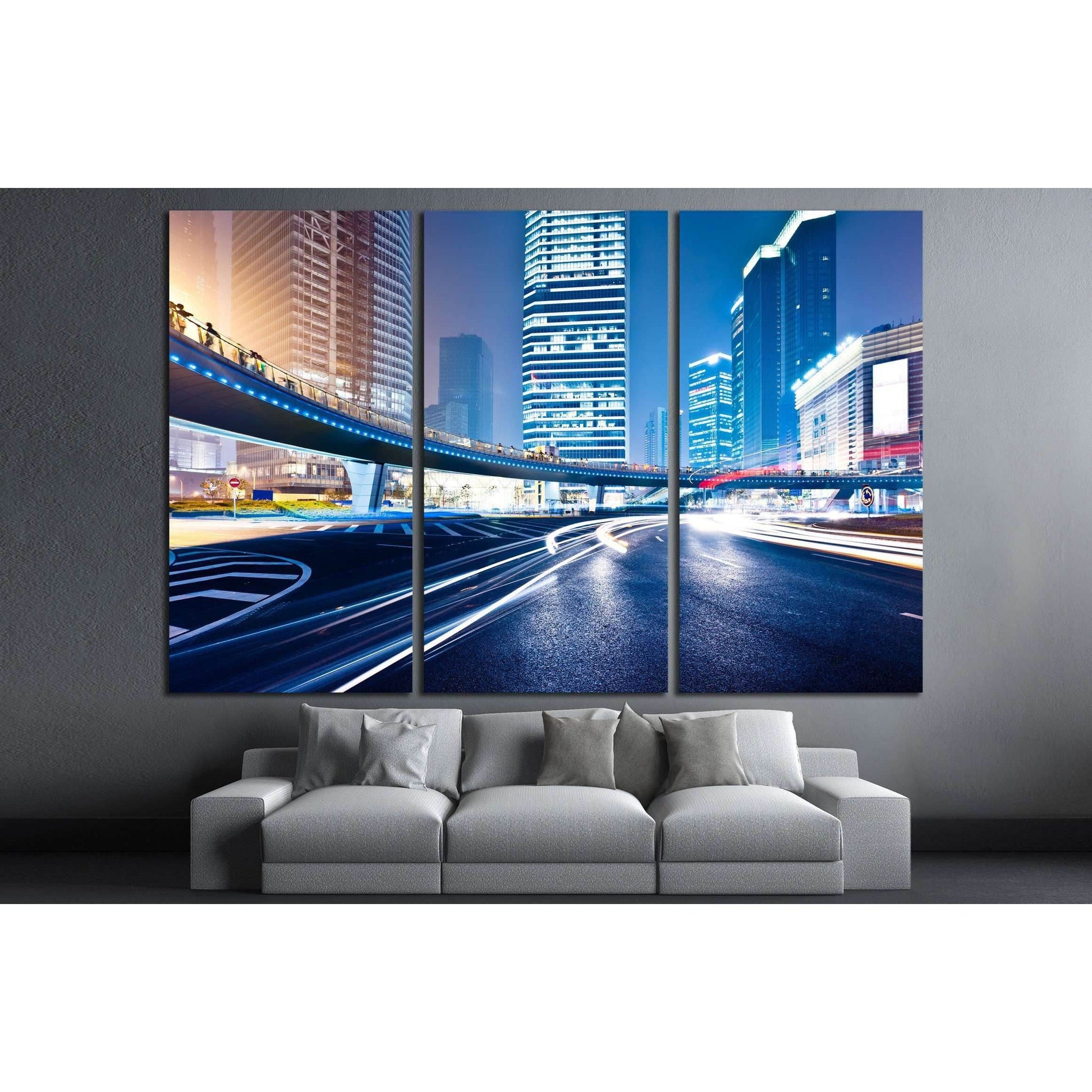 the light trails on the modern building background in shanghai china №2139 Ready to Hang Canvas PrintCanvas art arrives ready to hang, with hanging accessories included and no additional framing required. Every canvas print is hand-crafted, made on-demand