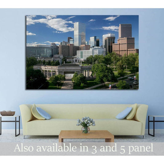 The Mile High City - Denver Colorado Skyline №1625 Ready to Hang Canvas Print - Zellart Canvas Prints ALL_Products, s-1625