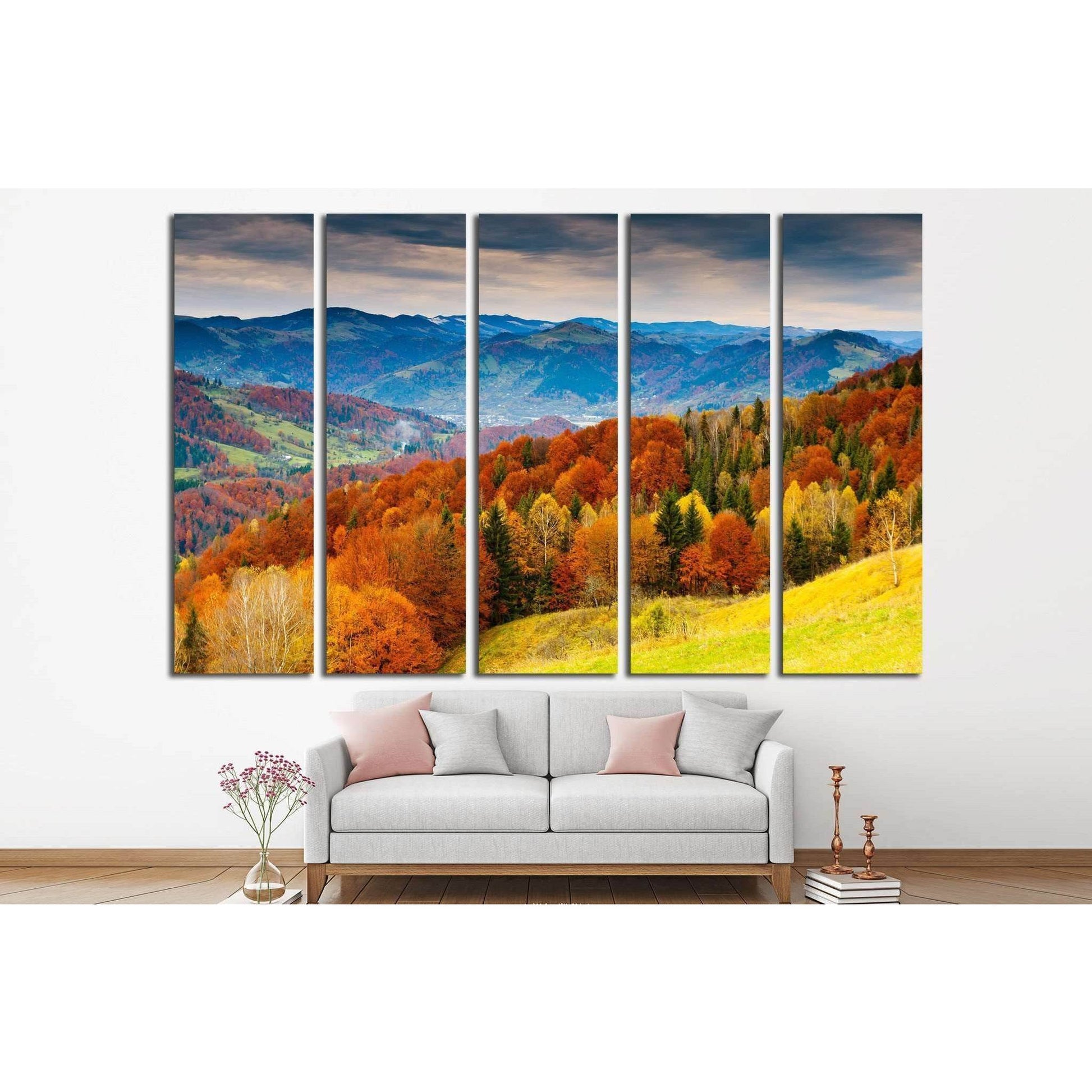 the mountain autumn landscape №750 Ready to Hang Canvas Print - Zellart Canvas Prints ALL_Products, s-750