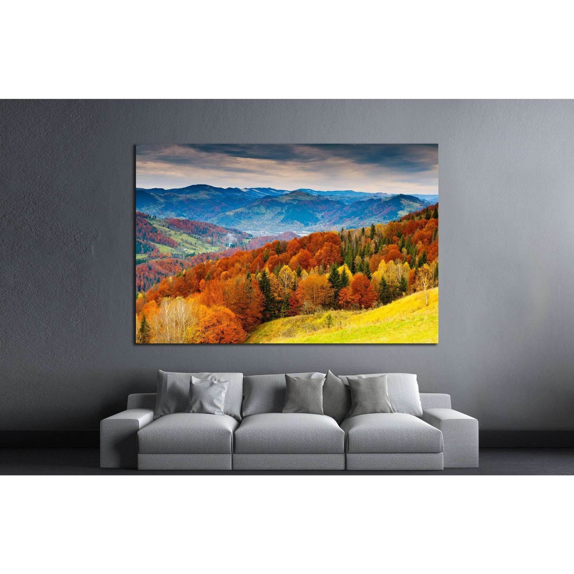 the mountain autumn landscape №750 Ready to Hang Canvas Print - Zellart Canvas Prints ALL_Products, s-750