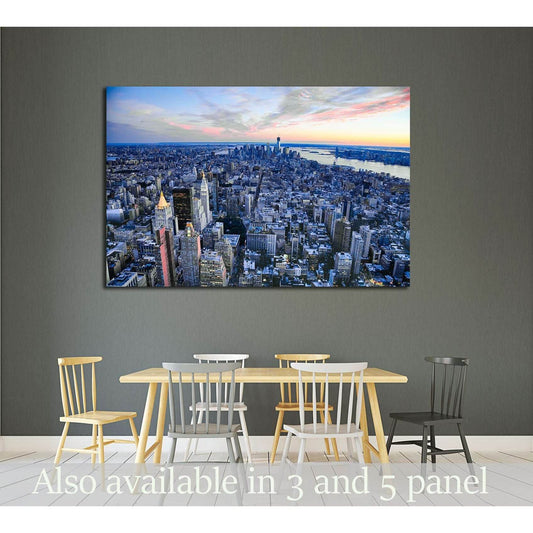 The New York City and New Jersey skyline at afternoon the Freedom tower №2631 Ready to Hang Canvas Print - Zellart Canvas Prints 0_NY_ART, ALL_Products, s-2631