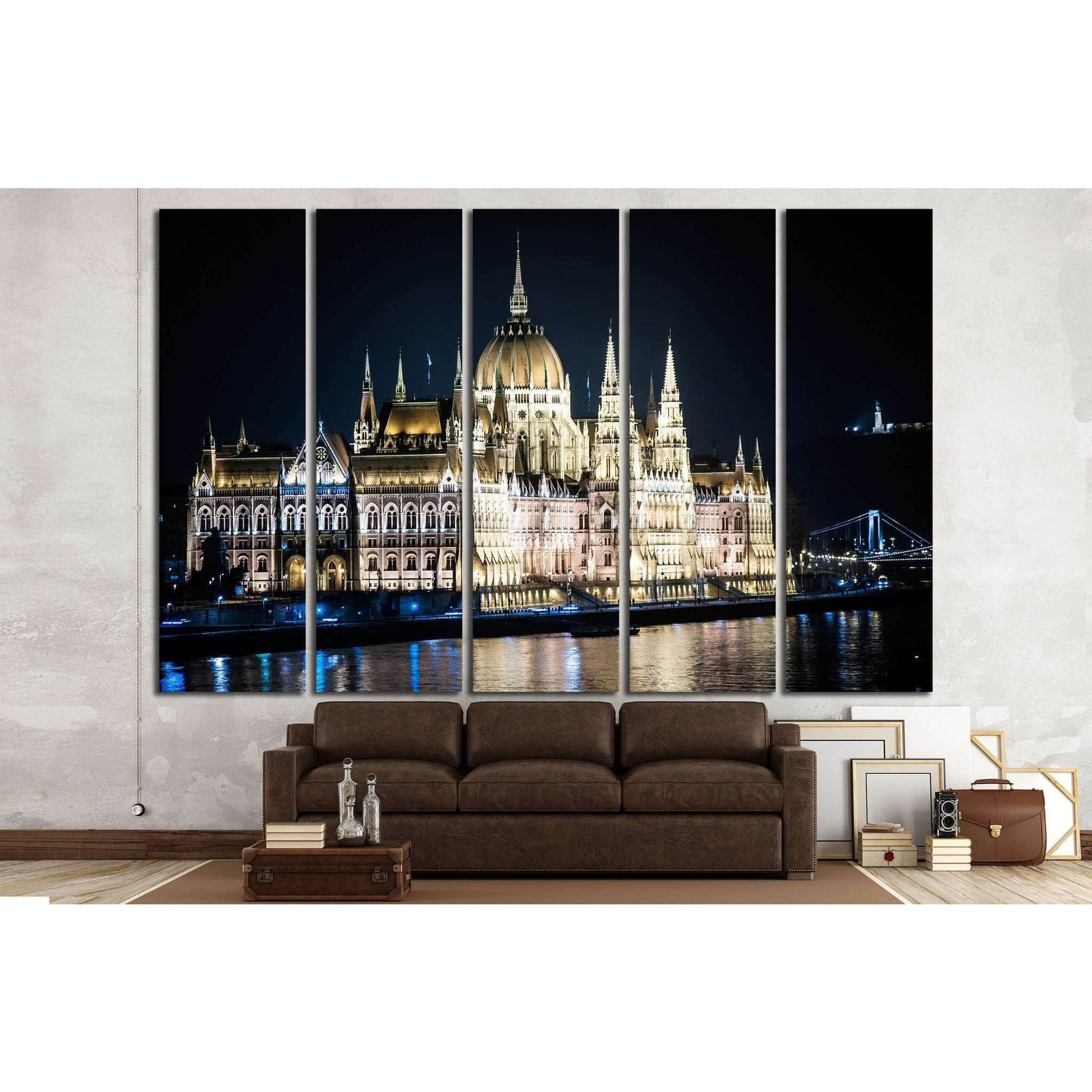 The Parliament of Budapest at night №1282 Ready to Hang Canvas Print - Zellart Canvas Prints ALL_Products, s-1282