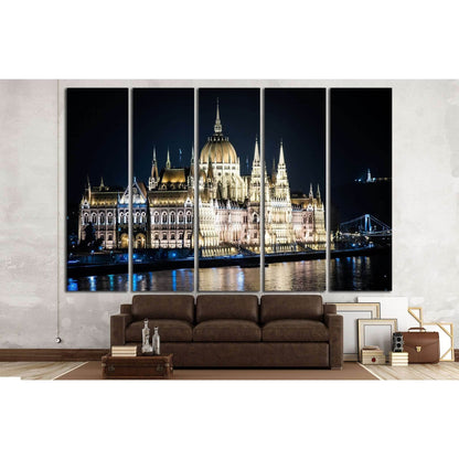 The Parliament of Budapest at night №1282 Ready to Hang Canvas Print - Zellart Canvas Prints ALL_Products, s-1282