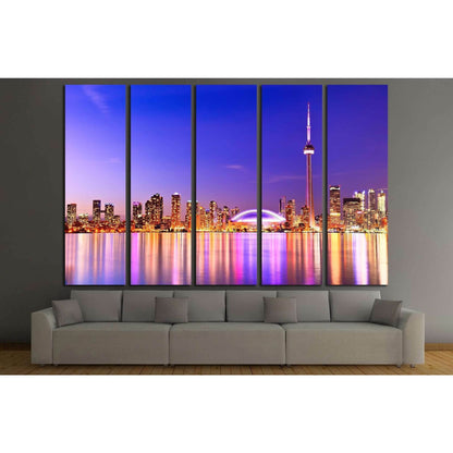 The Reflection of Toronto skyline in Ontario, Canada №2055 Ready to Hang Canvas Print - Zellart Canvas Prints ALL_Products, s-2055