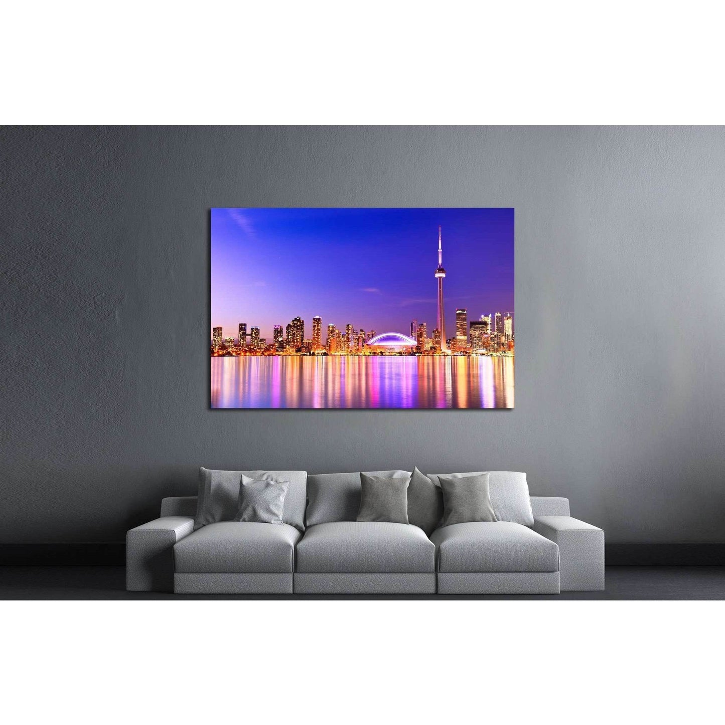 The Reflection of Toronto skyline in Ontario, Canada №2055 Ready to Hang Canvas Print - Zellart Canvas Prints ALL_Products, s-2055