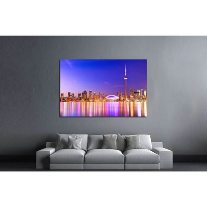 The Reflection of Toronto skyline in Ontario, Canada №2055 Ready to Hang Canvas Print - Zellart Canvas Prints ALL_Products, s-2055