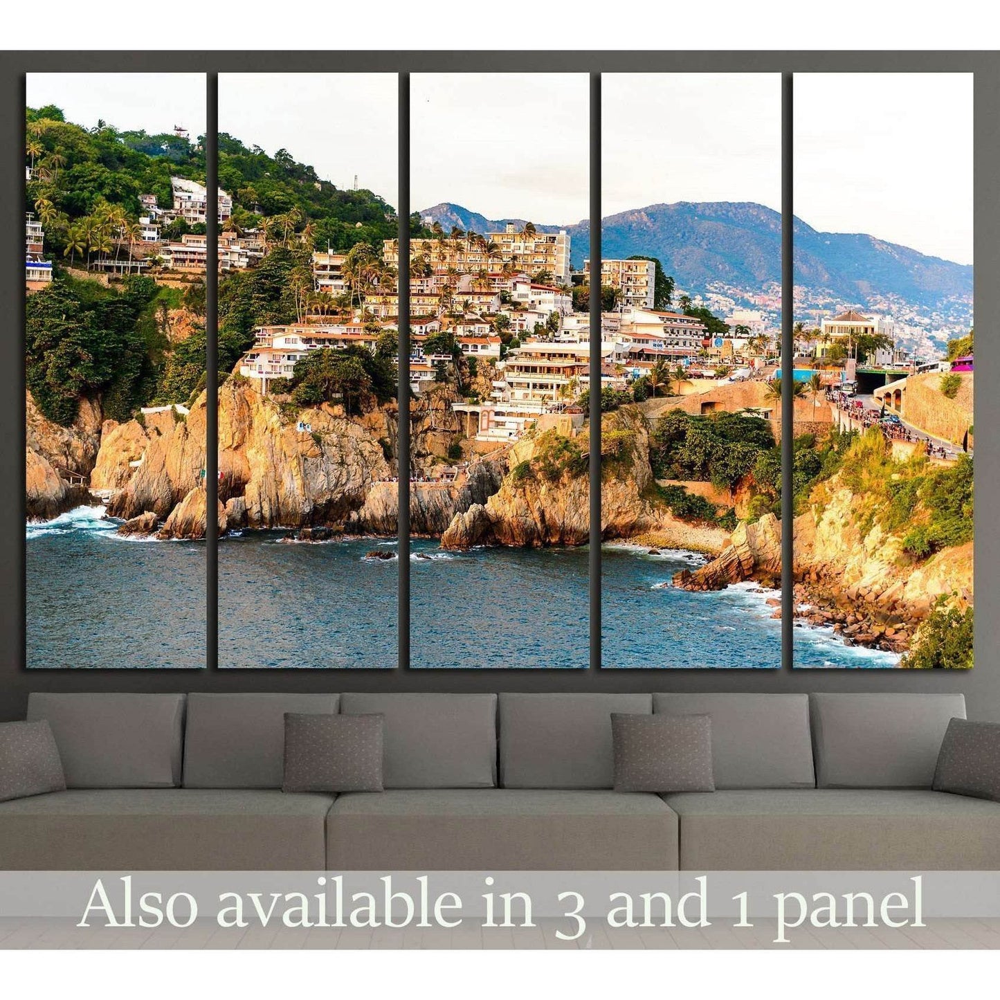 The rock La Quebrada, one of the most famous tourist attractions in Acapulco, Mexico №2395 Ready to Hang Canvas PrintCanvas art arrives ready to hang, with hanging accessories included and no additional framing required. Every canvas print is hand-crafted