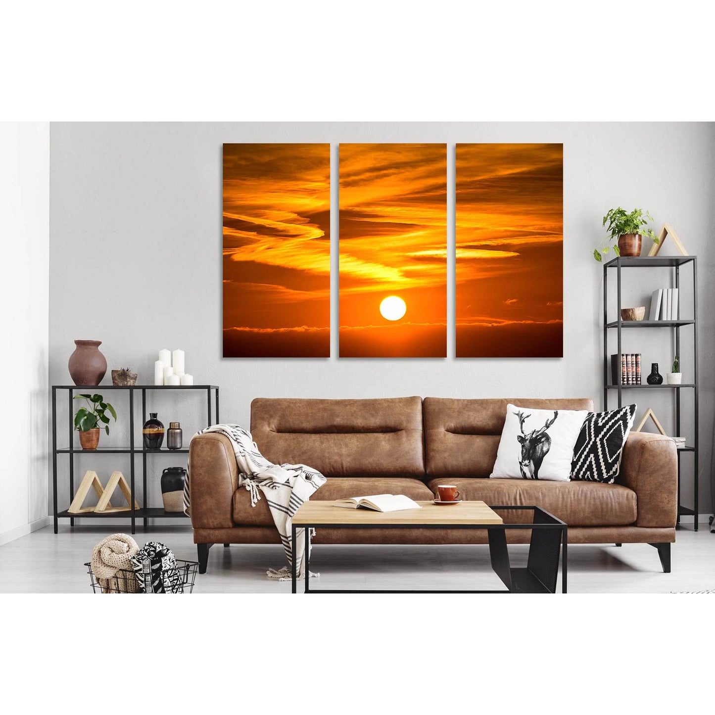 The sky at sunset №D1861 Ready to Hang Canvas Print - Zellart Canvas Prints 0new, ALL_Products, Sunrise & sunset wall art
