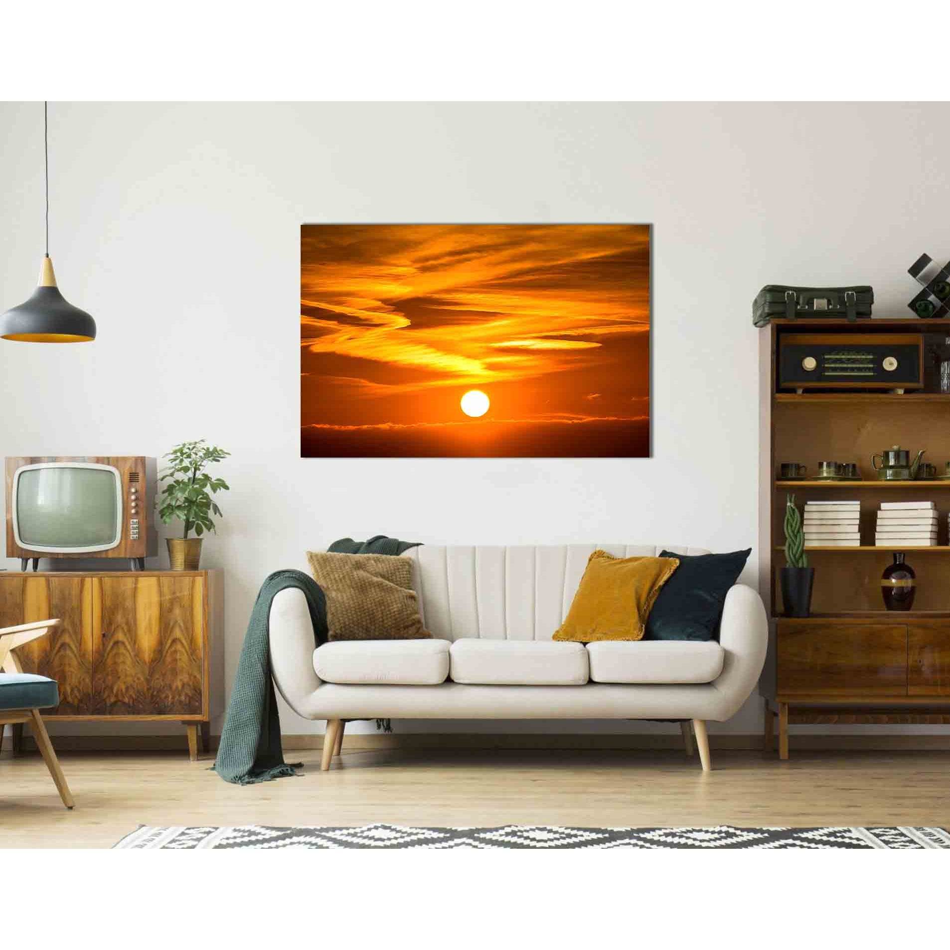 The sky at sunset №D1861 Ready to Hang Canvas Print - Zellart Canvas Prints 0new, ALL_Products, Sunrise & sunset wall art