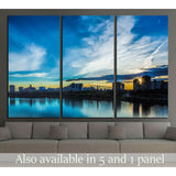 The skyline of Saskatoon, Canada at sunset №2155 Ready to Hang Canvas Print