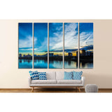 The skyline of Saskatoon, Canada at sunset №2155 Ready to Hang Canvas Print