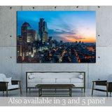 The sun sets over the Gangnam district of Seoul, South Korea №1634 Ready to Hang Canvas Print