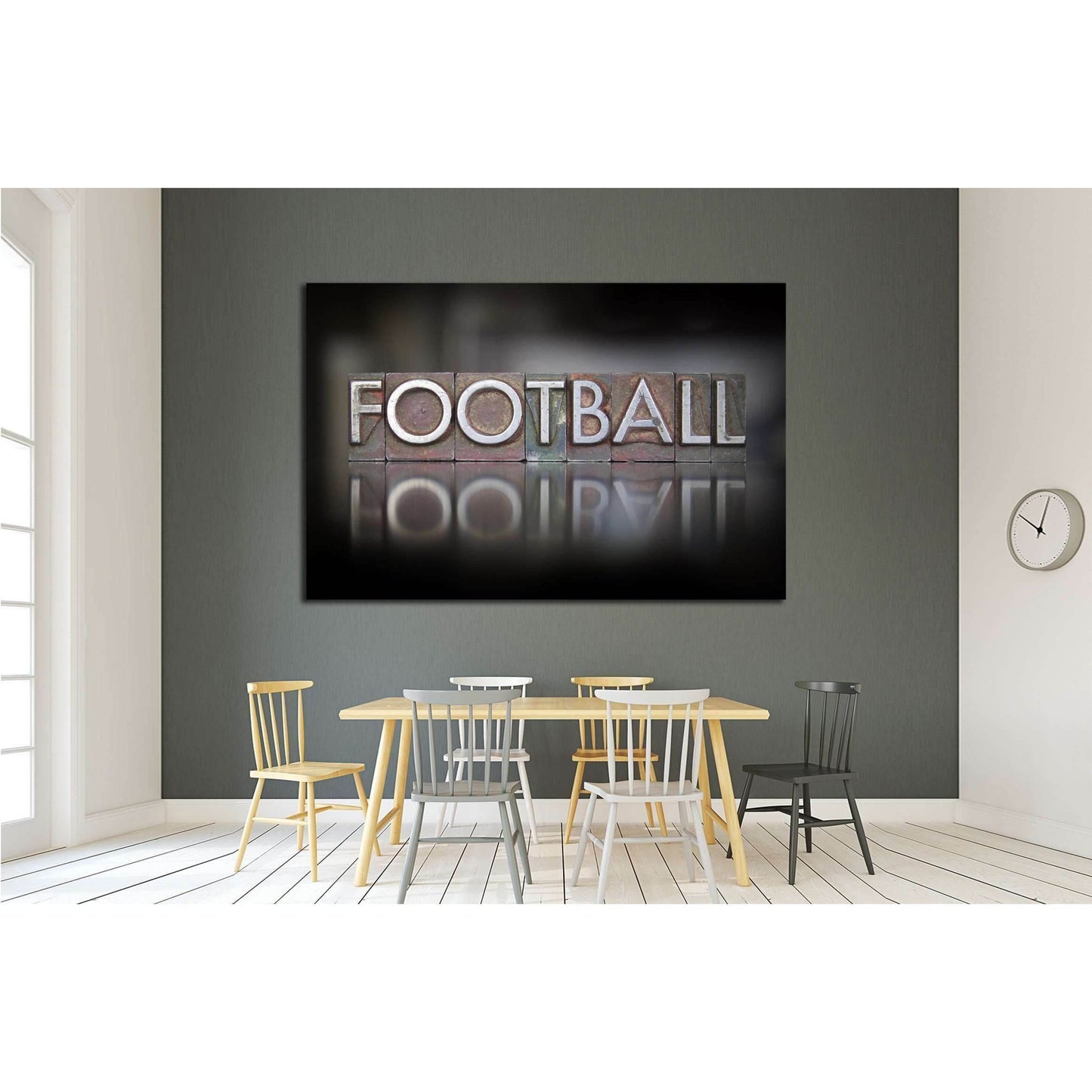The word Football written in vintage letterpress type №2127 Ready to Hang Canvas PrintCanvas art arrives ready to hang, with hanging accessories included and no additional framing required. Every canvas print is hand-crafted, made on-demand at our worksho