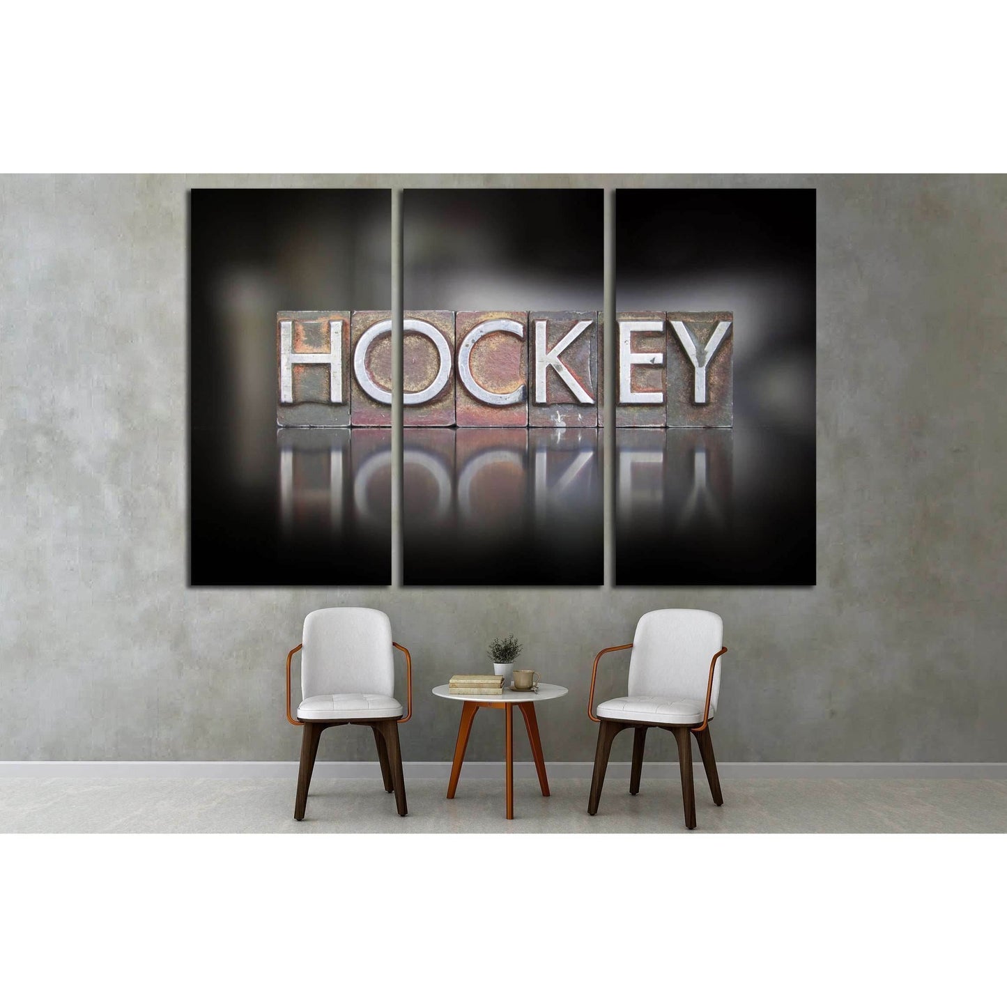 The word Hockey written in vintage letterpress type №2128 Ready to Hang Canvas PrintCanvas art arrives ready to hang, with hanging accessories included and no additional framing required. Every canvas print is hand-crafted, made on-demand at our workshop