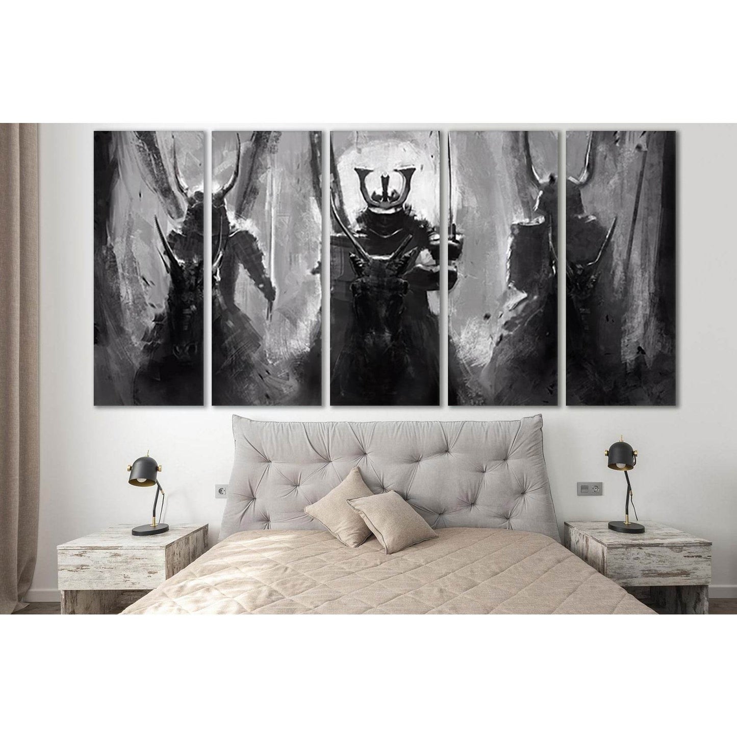 Three Magical Samurai №SL1245 Ready to Hang Canvas Print - Zellart Canvas Prints 0new, ALL_Products, Fantasy And Sci Fi Wall Art